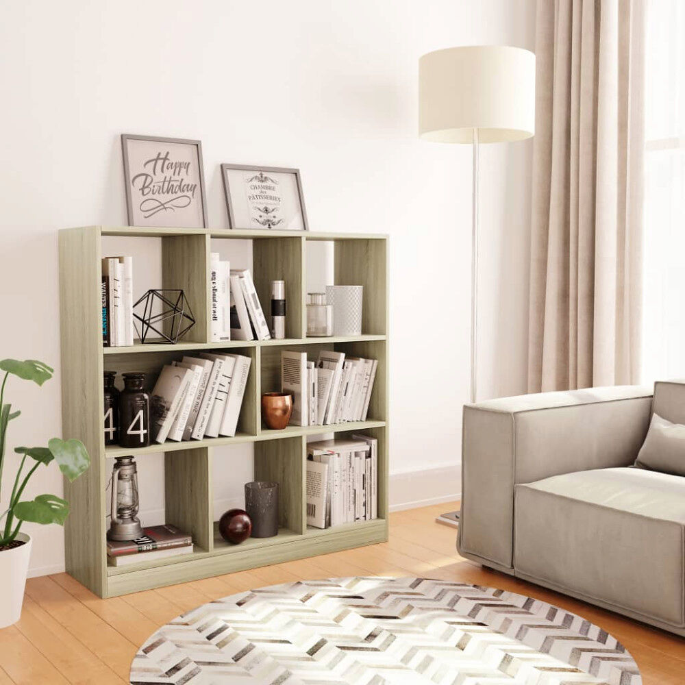 vidaXL Bokhylla sonoma-ek 97,5x29,5x100 cm konstruerat trä