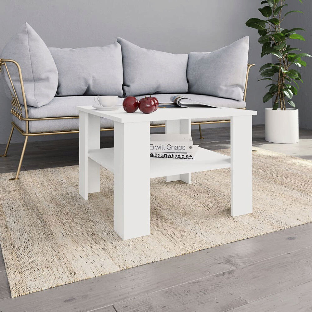 vidaXL Soffbord vit 60x60x42 cm konstruerat trä