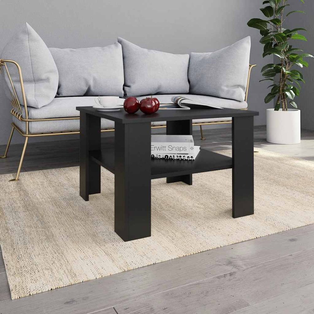 vidaXL Soffbord svart 60x60x42 cm konstruerat trä