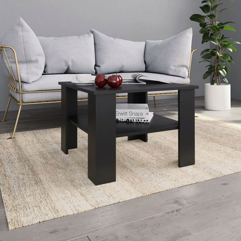 vidaXL Soffbord svart 60x60x42 cm konstruerat trä