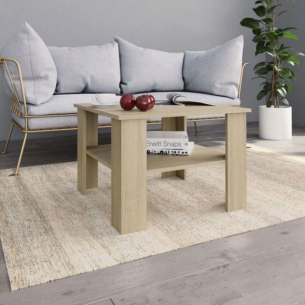 vidaXL Soffbord sonoma-ek 60x60x42 cm konstruerat trä