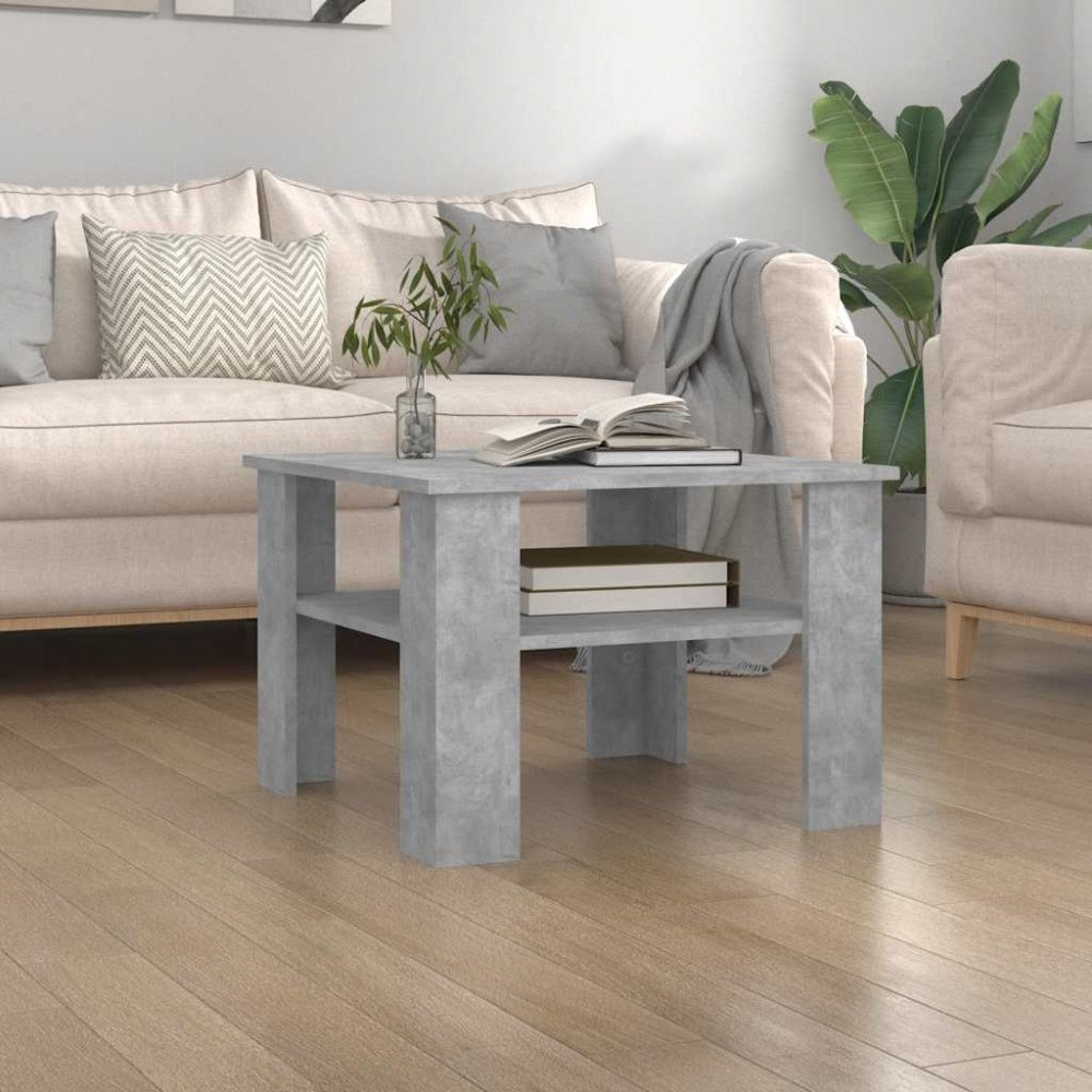 vidaXL Soffbord betonggrå 60x60x42 cm konstruerat trä