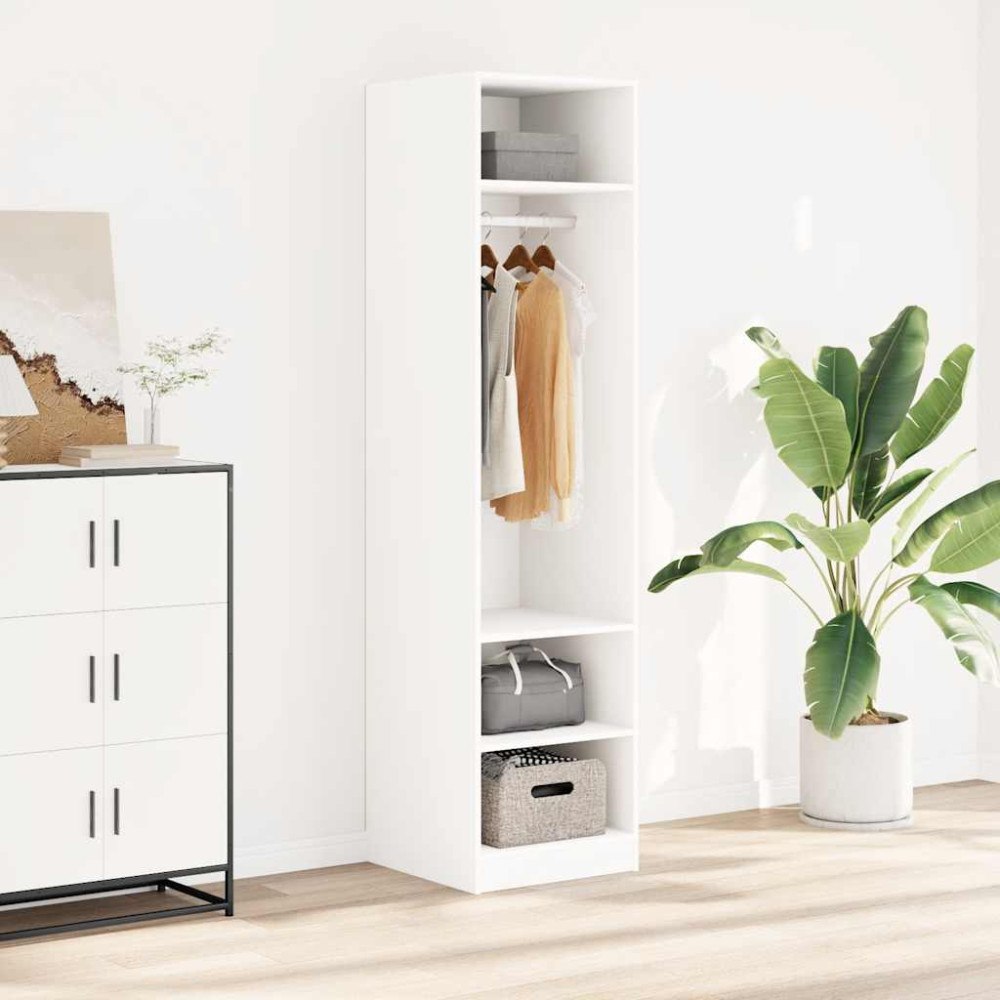 vidaXL Garderob vit 50x50x200 cm konstruerat trä