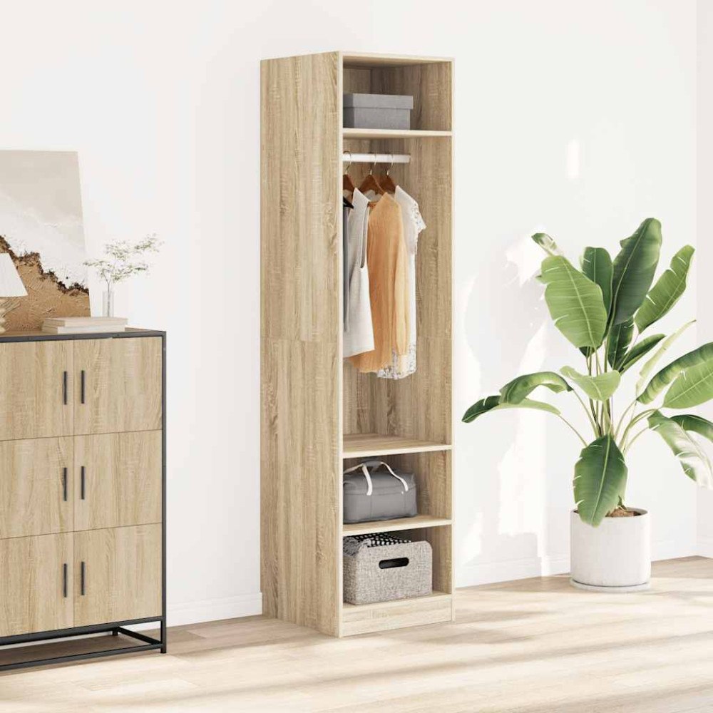 vidaXL Garderob sonoma-ek 50x50x200 cm konstruerat trä