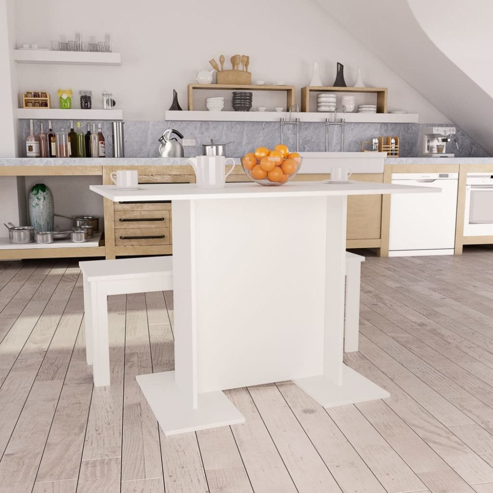 vidaXL Matbord vit 110x60x75 cm konstruerat trä
