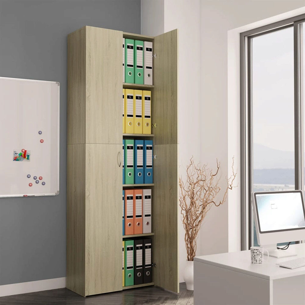 vidaXL Kontorsskåp sonoma-ek 60x32x190 cm konstruerat trä