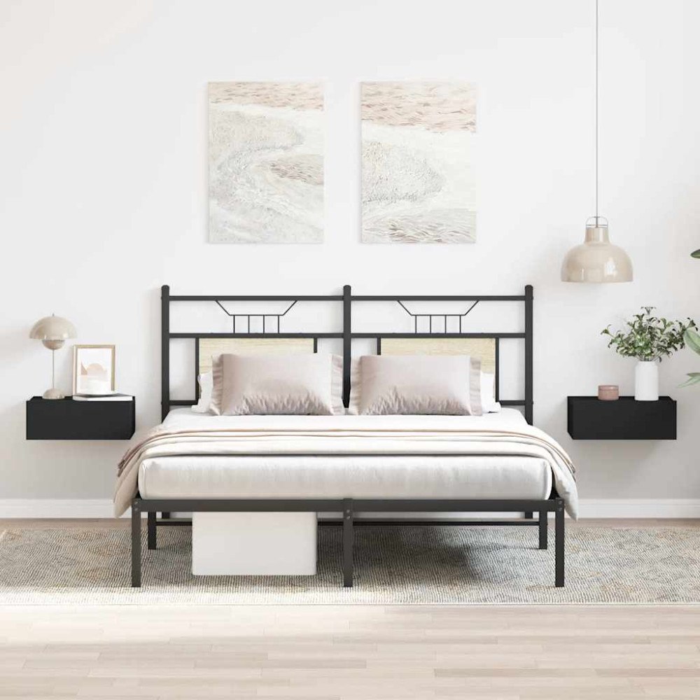 vidaXL Svävande sängbord 2 st svart 40x30x15 cm konstruerat trä