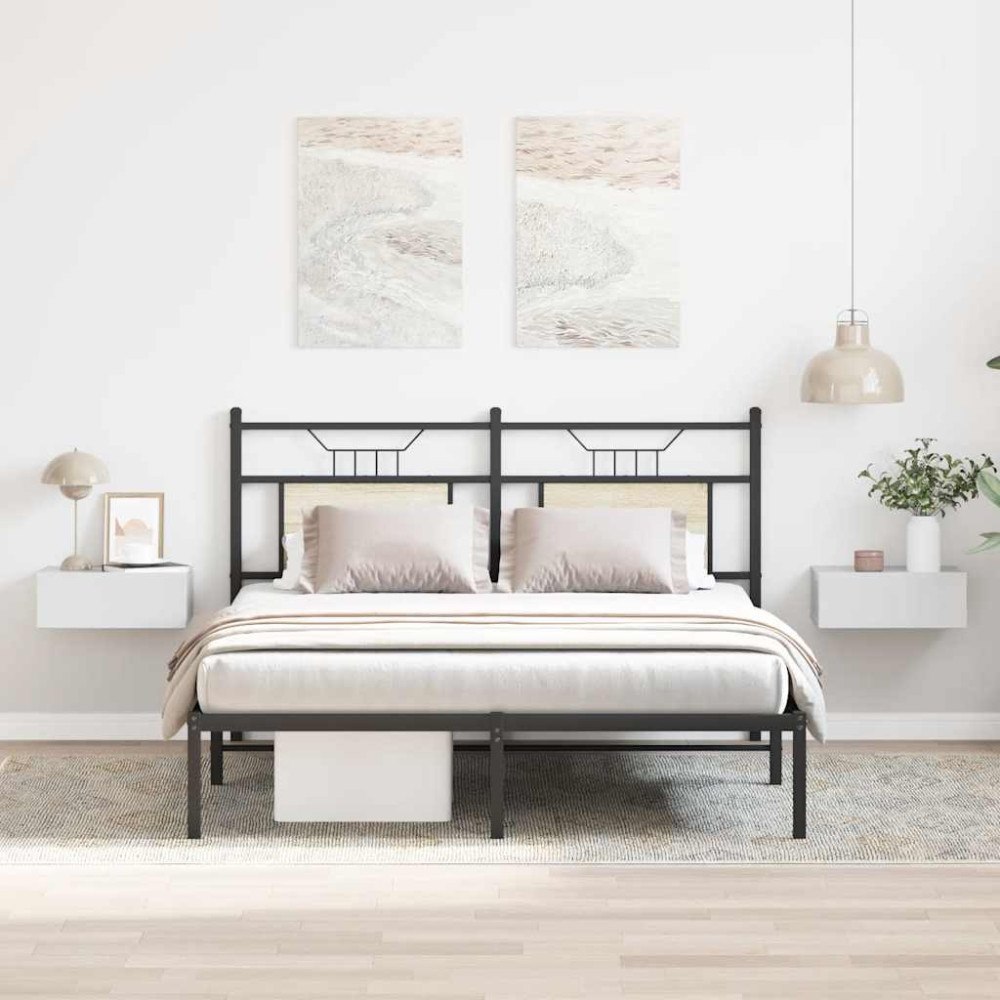 vidaXL Svävande sängbord 2 st vit högglans 40x30x15 cm konstruerat trä