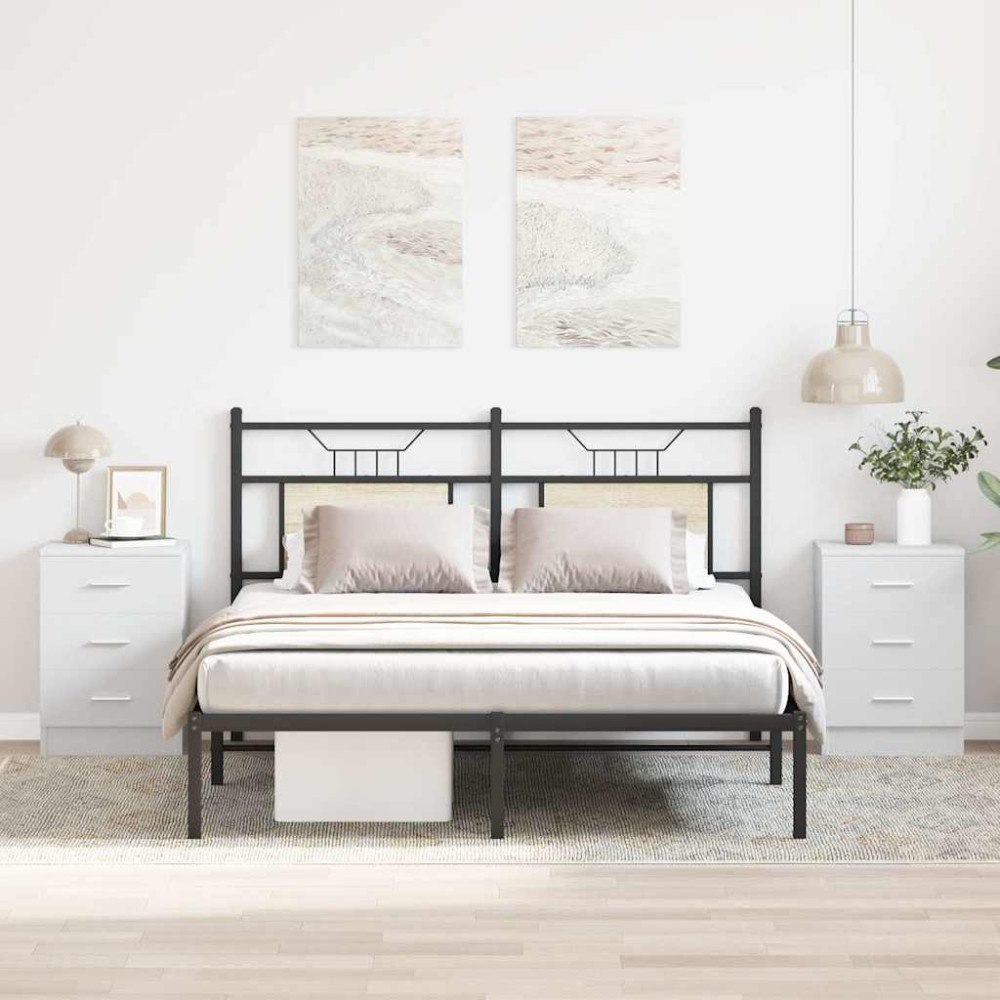 vidaXL Sängbord 2 st vit 38x35x56 cm konstruerat trä