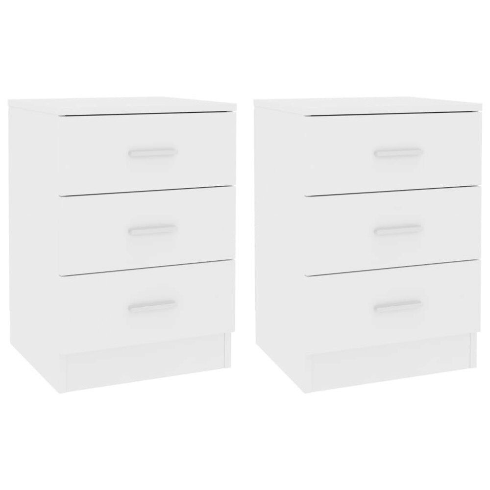 vidaXL Sängbord 2 st vit 38x35x56 cm konstruerat trä