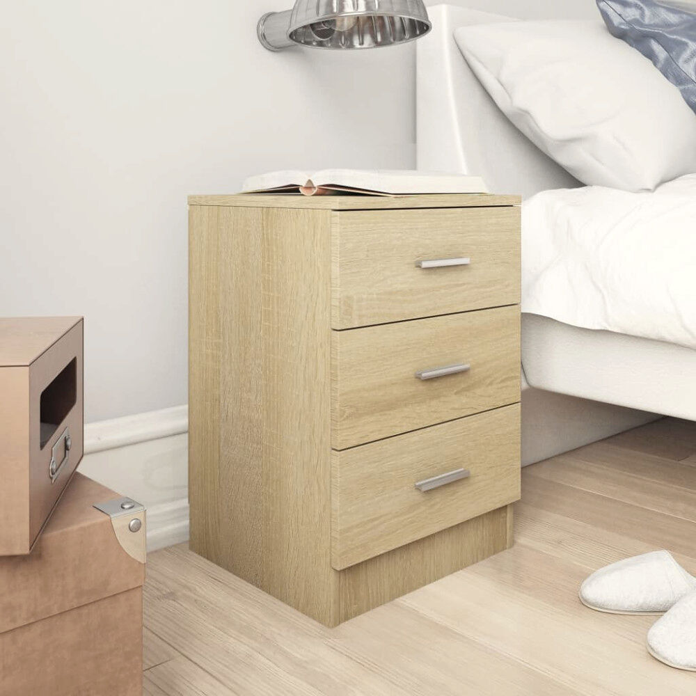 vidaXL Sängbord sonoma ek 38x35x56 cm konstruerat trä