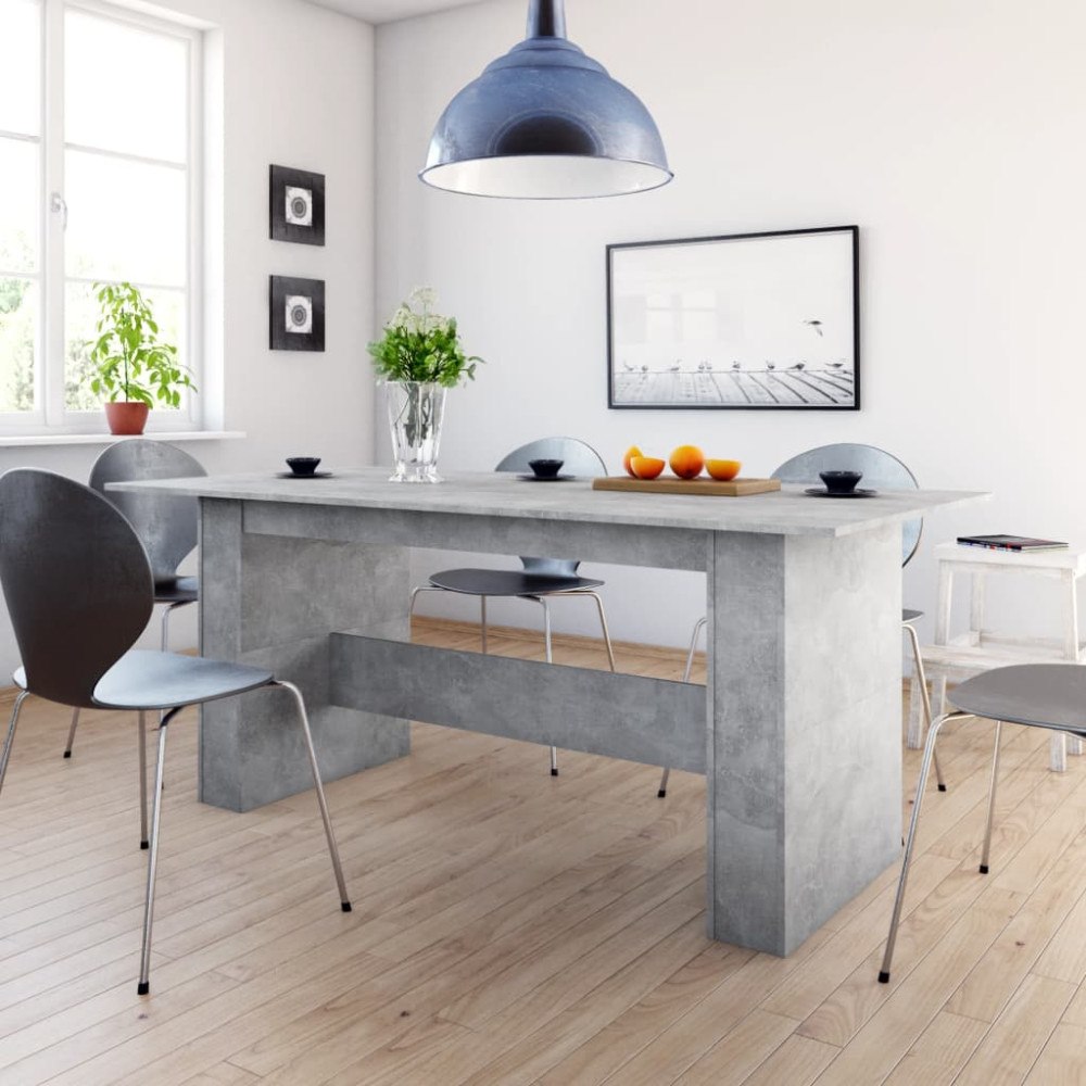 vidaXL Matbord betonggrå 180x90x76 cm konstruerat trä