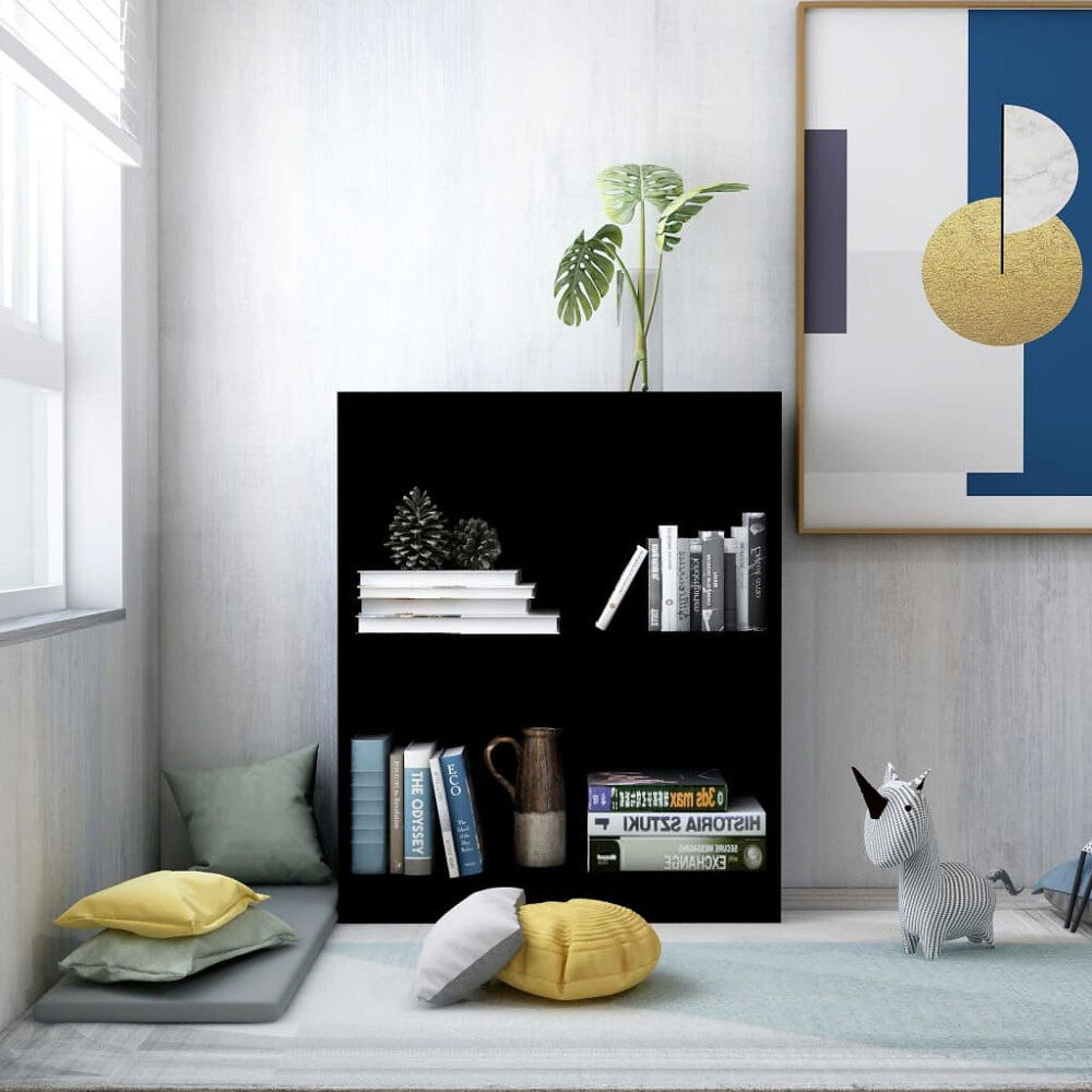 vidaXL Bokhylla svart 60x24x76 cm konstruerat trä