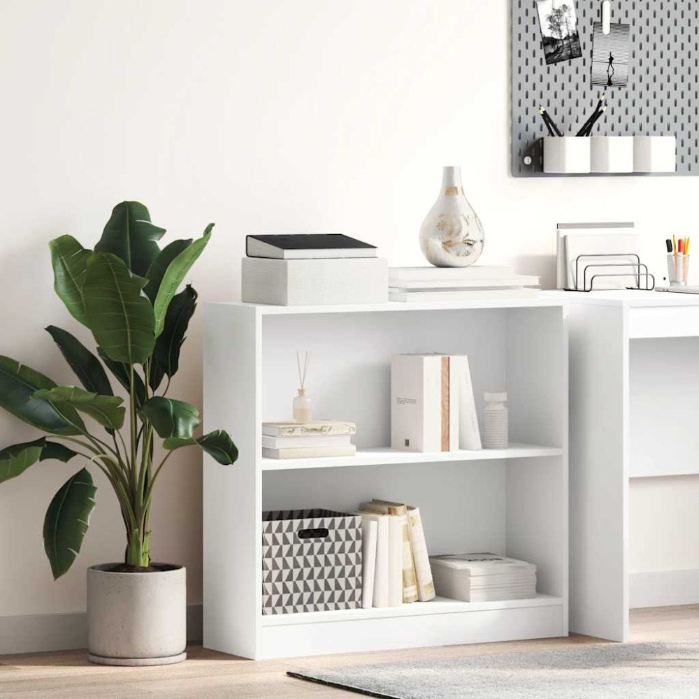 vidaXL Bokhylla vit 80x24x75 cm konstruerat trä