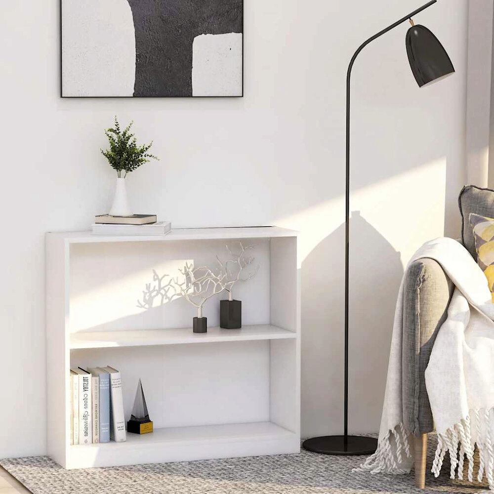 vidaXL Bokhylla vit 80x24x75 cm konstruerat trä