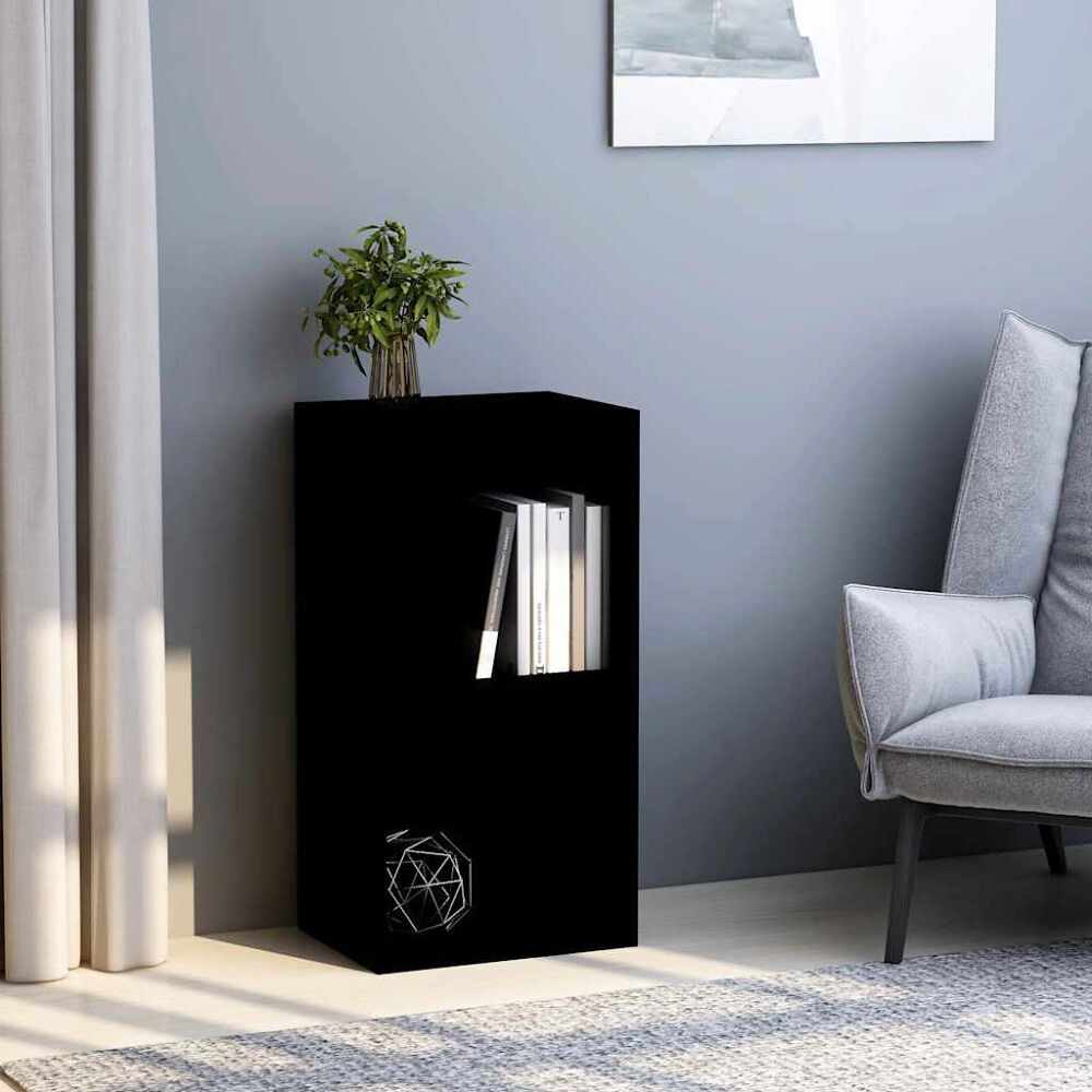 vidaXL Bokhylla med 2 hyllor svart 40x30x76,5 cm konstruerat trä