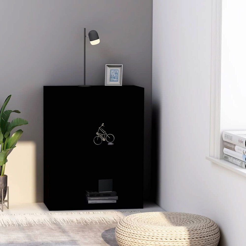 vidaXL Bokhylla med 2 hyllor svart 60x30x76,5 cm konstruerat trä