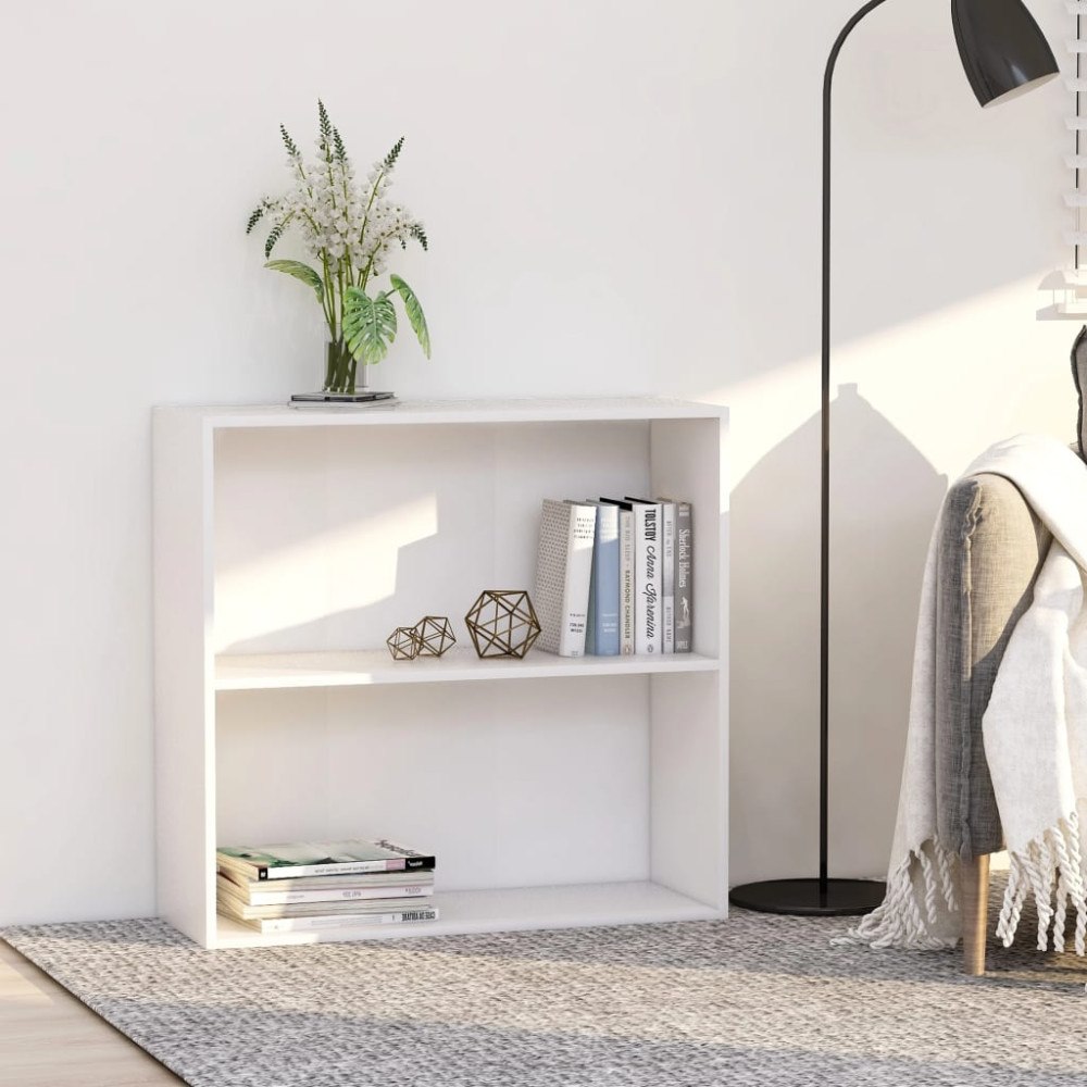 vidaXL Bokhylla vit 80x30x76,5 cm konstruerat trä