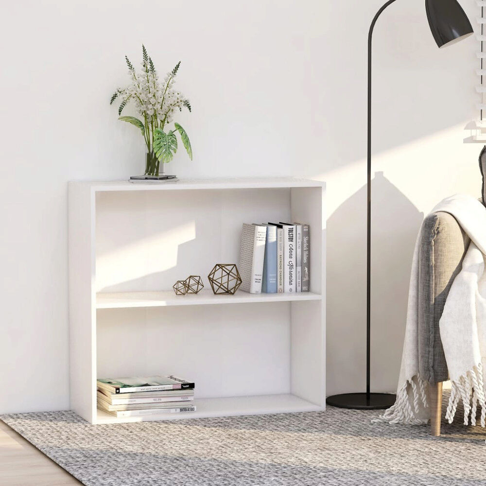 vidaXL Bokhylla vit 80x30x76,5 cm konstruerat trä