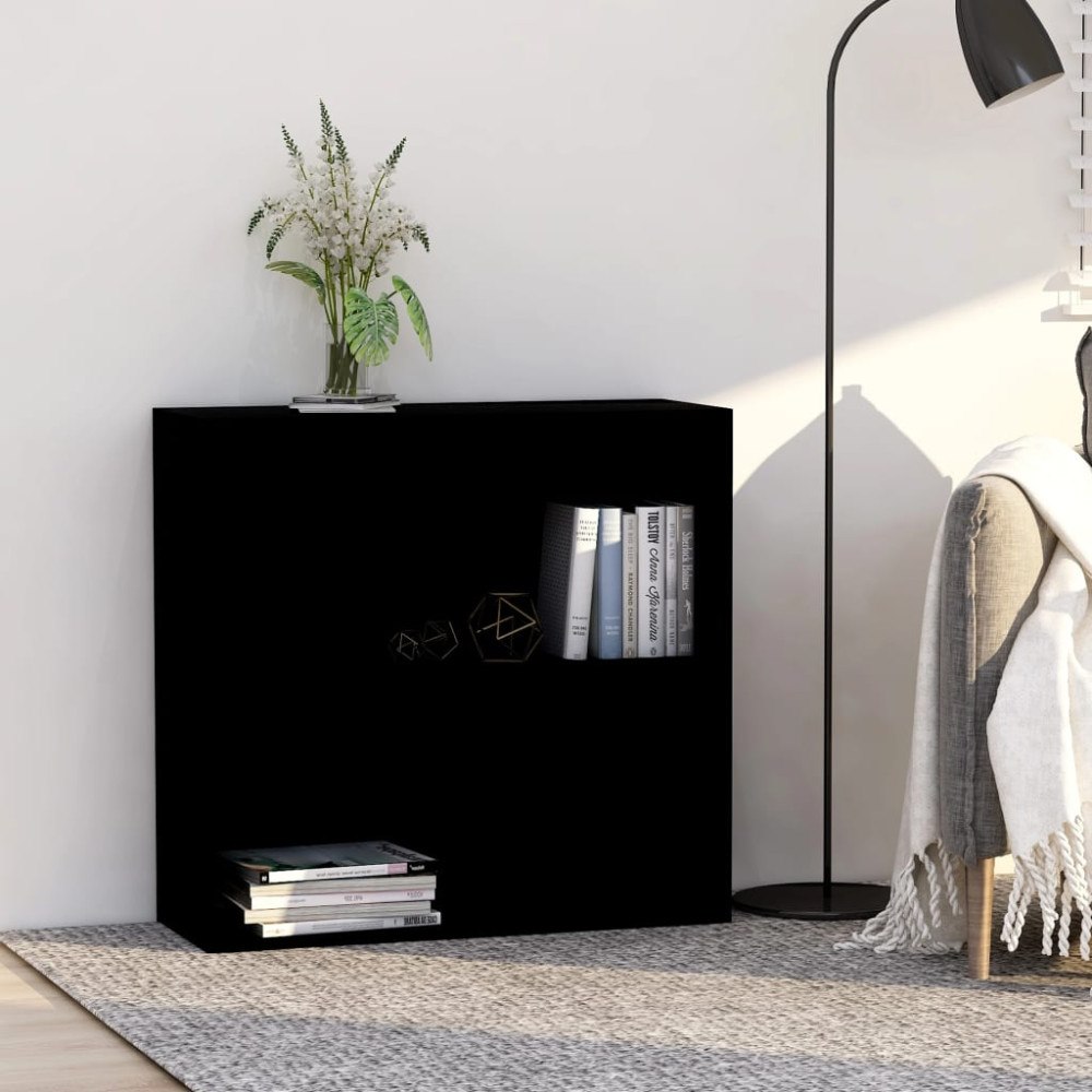 vidaXL Bokhylla svart 80x30x76,5 cm konstruerat trä