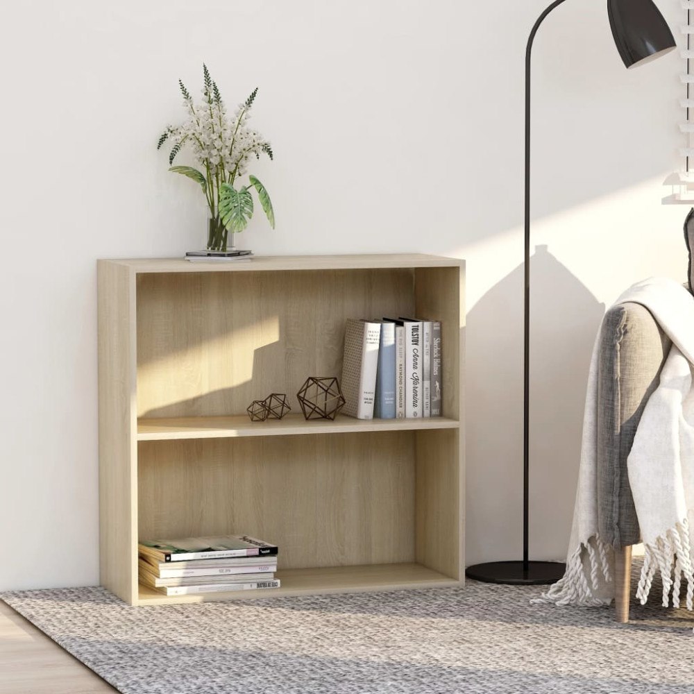 vidaXL Bokhylla sonoma-ek 80x30x76,5 cm konstruerat trä