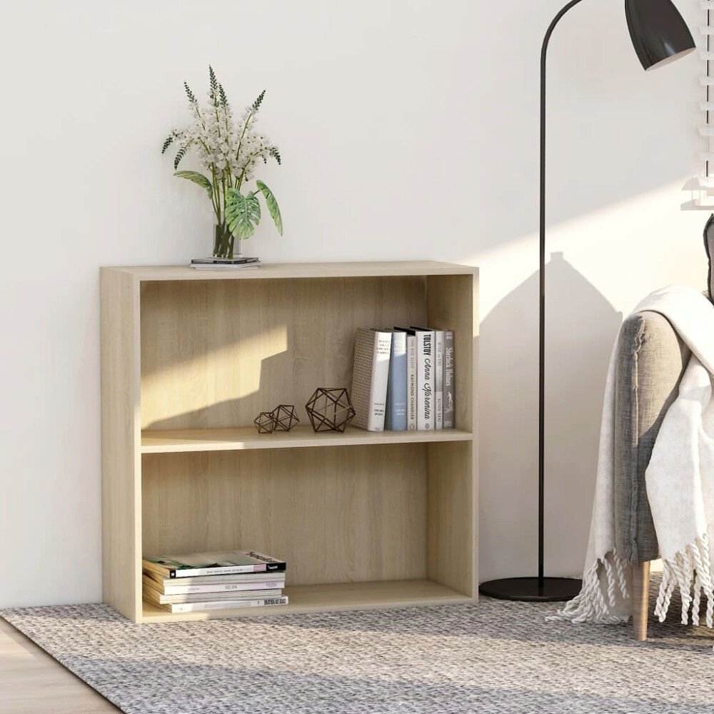 vidaXL Bokhylla sonoma-ek 80x30x76,5 cm konstruerat trä