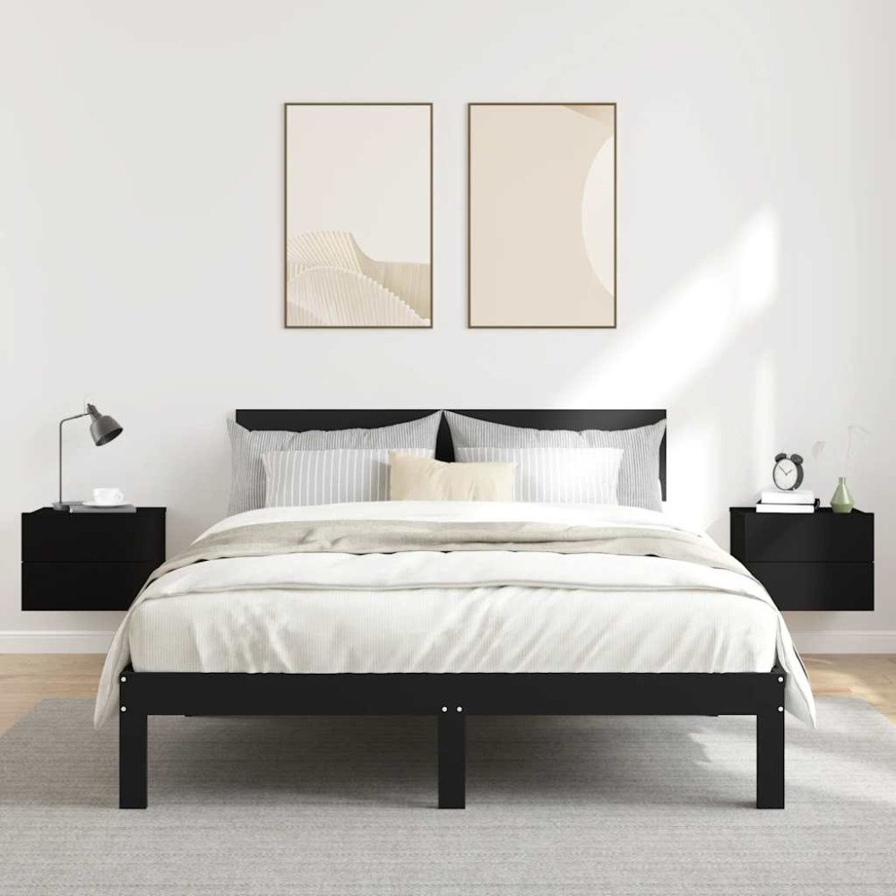 vidaXL Sängbord 2 st svart 40x30x30 cm konstruerat trä