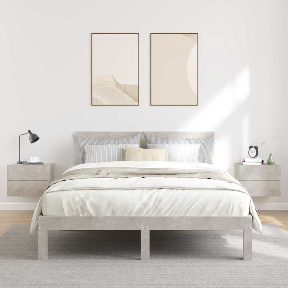 vidaXL Sängbord 2 st betonggrå 40x30x30 cm konstruerat trä