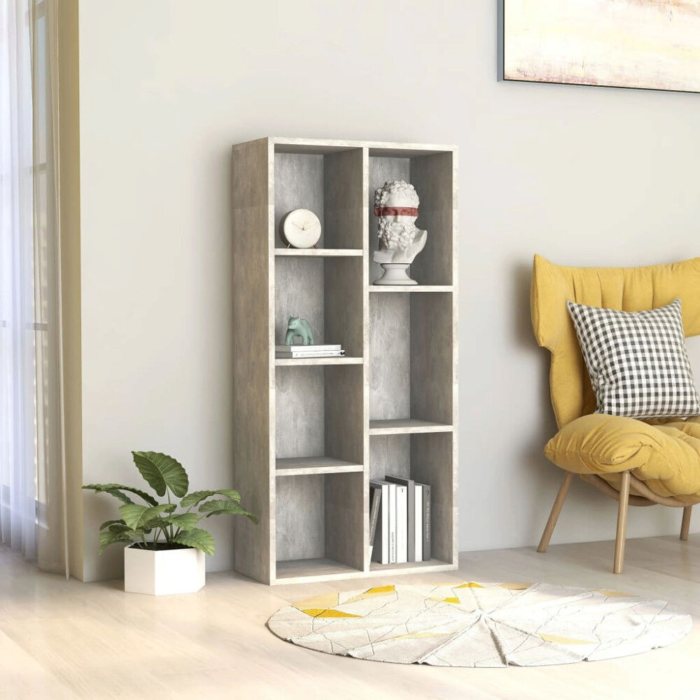 vidaXL Bokhylla betonggrå 50x25x106 cm konstruerat trä