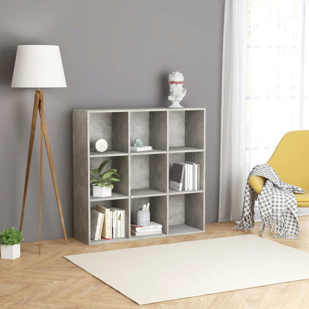 vidaXL Bokhylla betonggrå 98x29x97,5 cm konstruerat trä