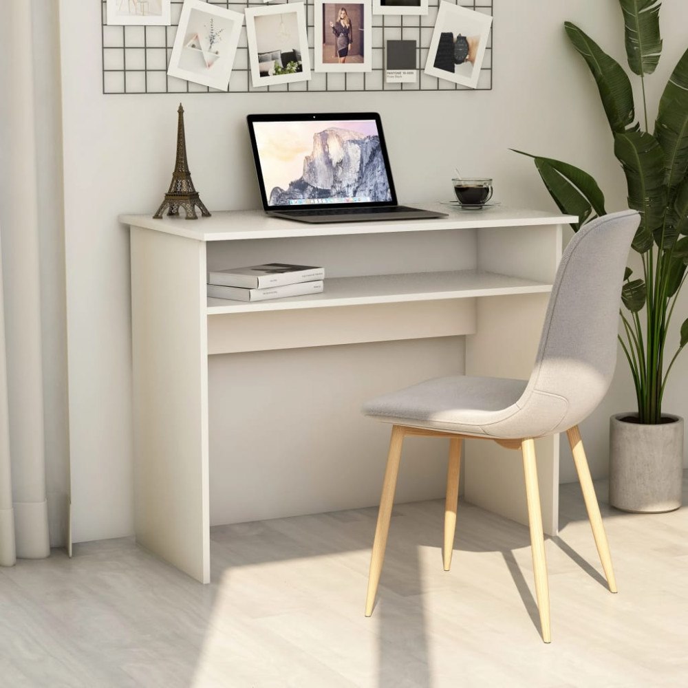 vidaXL Skrivbord vit 90x50x74 cm konstruerat trä