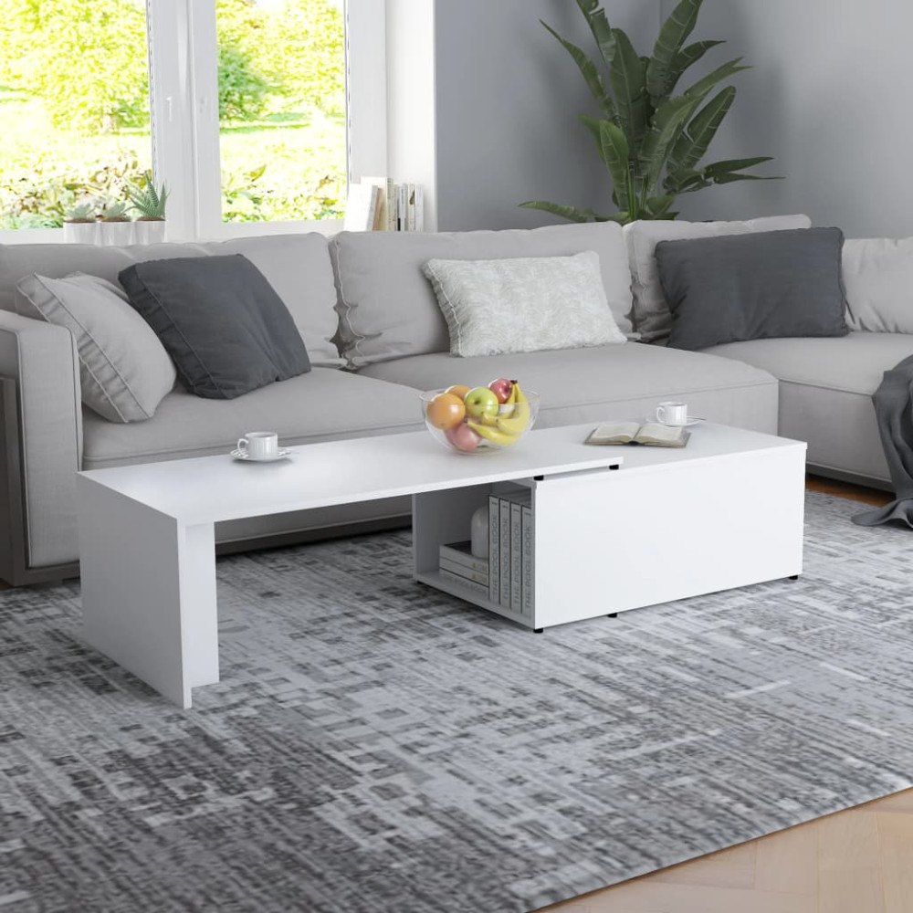 vidaXL Soffbord vit 150x50x35 cm konstruerat trä