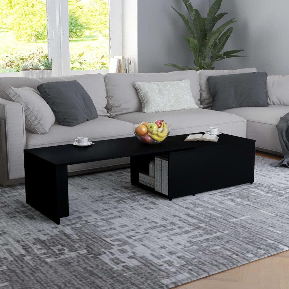 vidaXL Soffbord svart 150x50x35 cm konstruerat trä