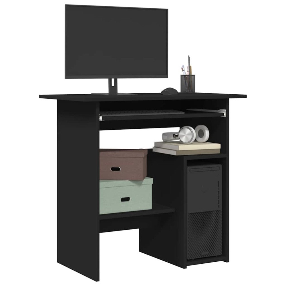 vidaXL Skrivbord svart 80x45x74 cm konstruerat trä
