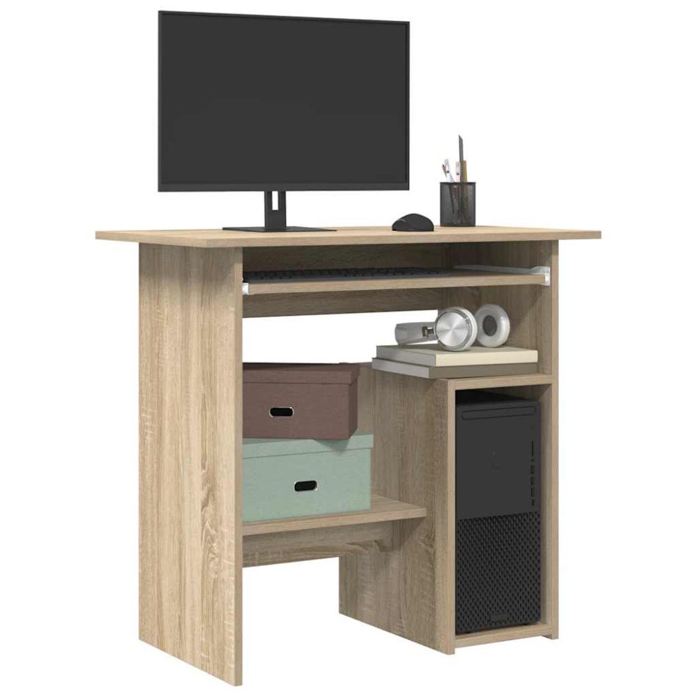 vidaXL Skrivbord sonoma-ek 80x45x74 cm konstruerat trä