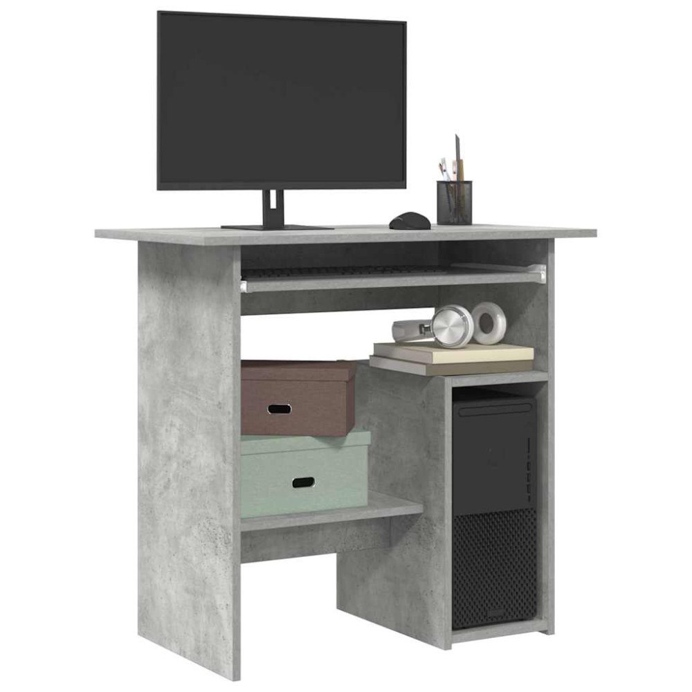 vidaXL Skrivbord betonggrå 80x45x74 cm konstruerat trä