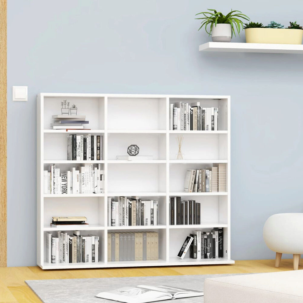 vidaXL CD-hylla vit 100x23x89,5 cm konstruerat trä