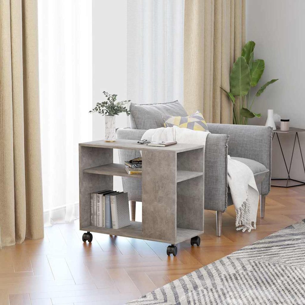 vidaXL Sidobord betonggrå 70x35x60,5 cm konstruerat trä