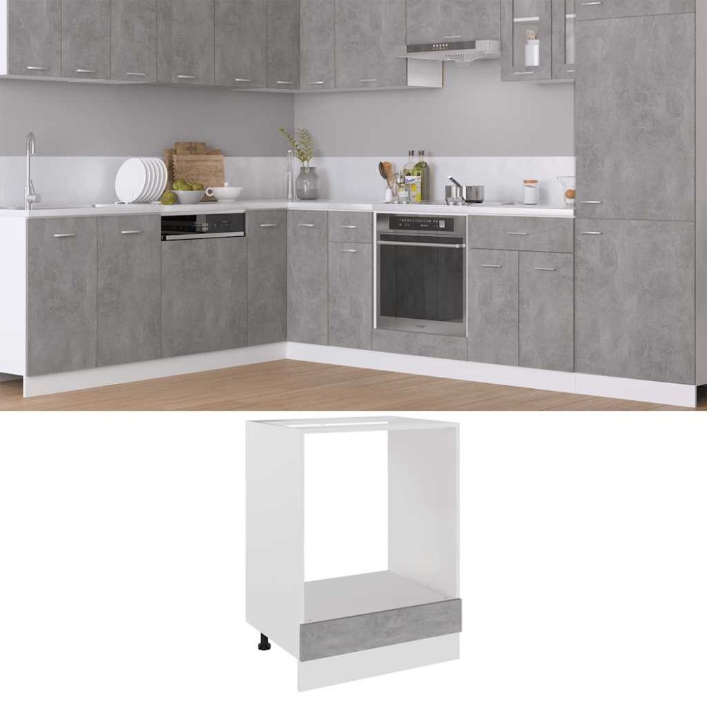 vidaXL Överskåp “Riga” betonggrå 60x46x81,5 cm konstruerat trä