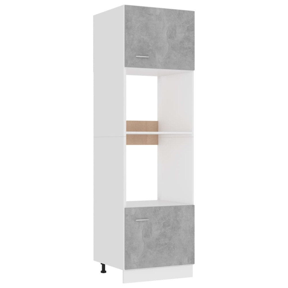 vidaXL Köksskåp för mikrovågsugn betonggrå 60x57x207cm konstruerat trä