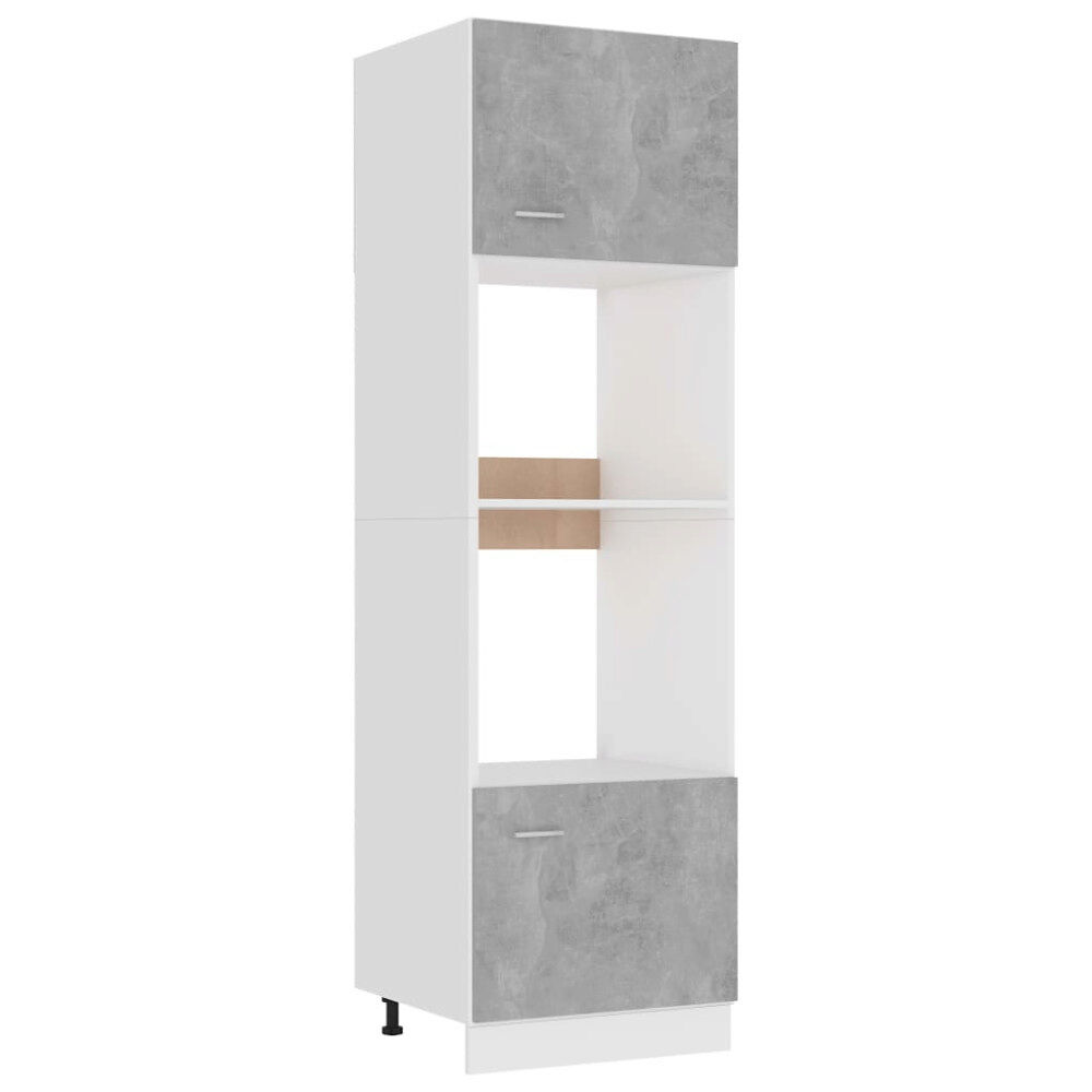 vidaXL Köksskåp för mikrovågsugn betonggrå 60x57x207cm konstruerat trä