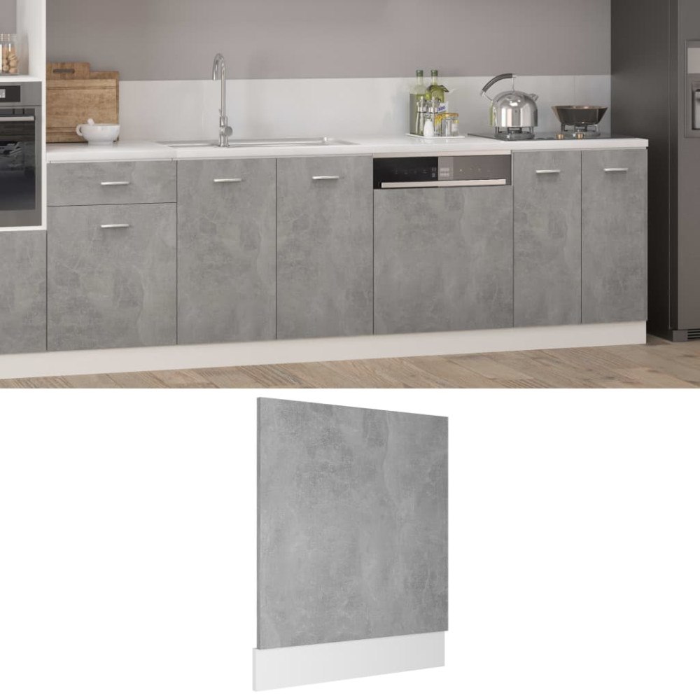 vidaXL Front för diskmaskin “Lyon” betonggrå 59,5x3x67 cm