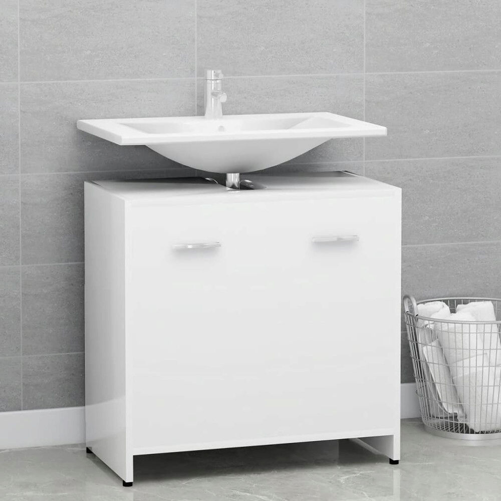 vidaXL Badrumsskåp vit 60x33x61 cm konstruerat trä