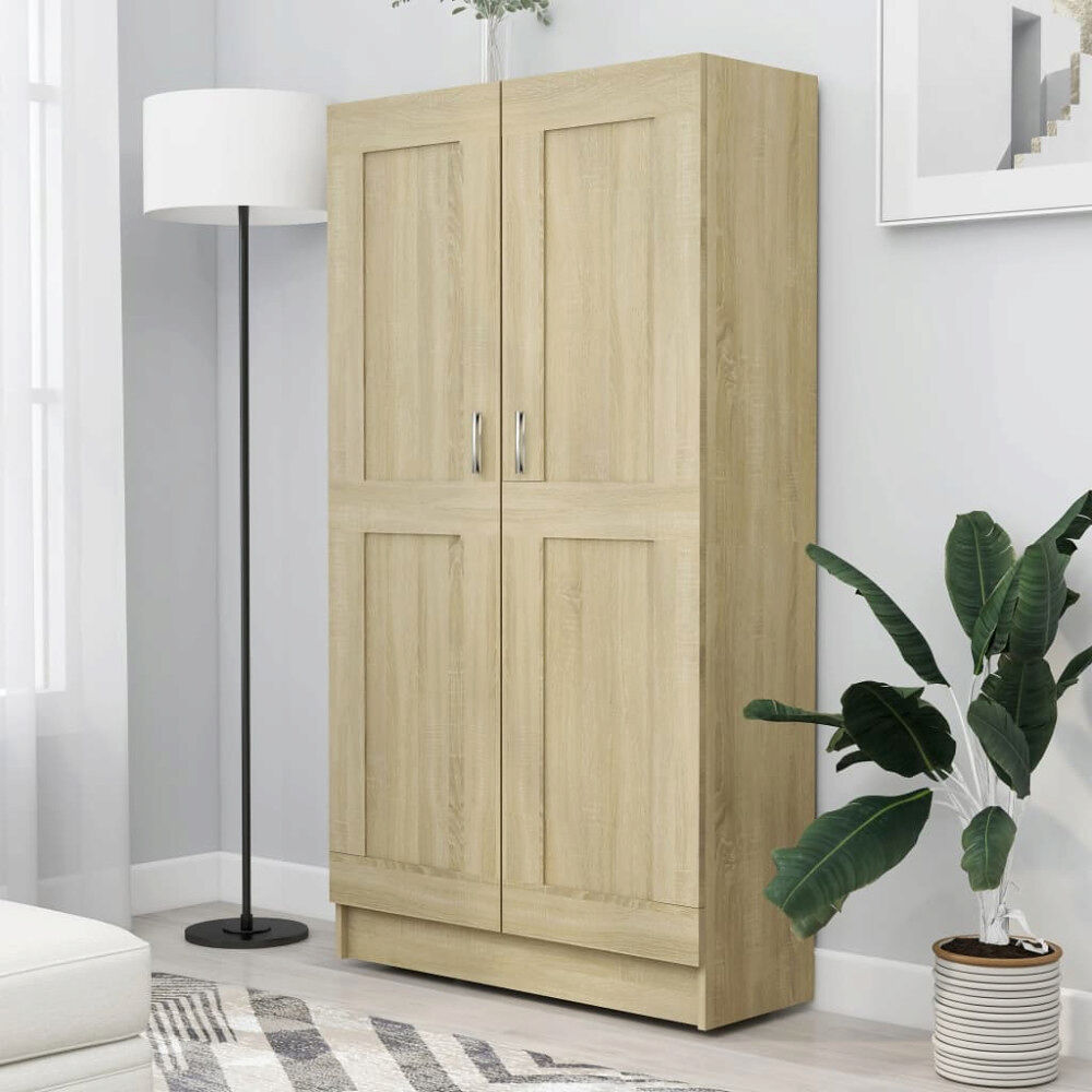 vidaXL Bokskåp sonoma-ek 82,5x30,5x150 cm konstruerat trä