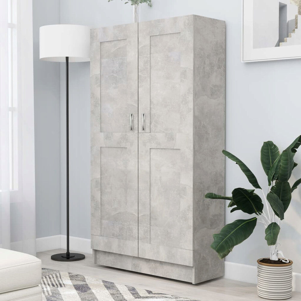 vidaXL Bokskåp betonggrå 82,5x30,5x150 cm konstruerat trä