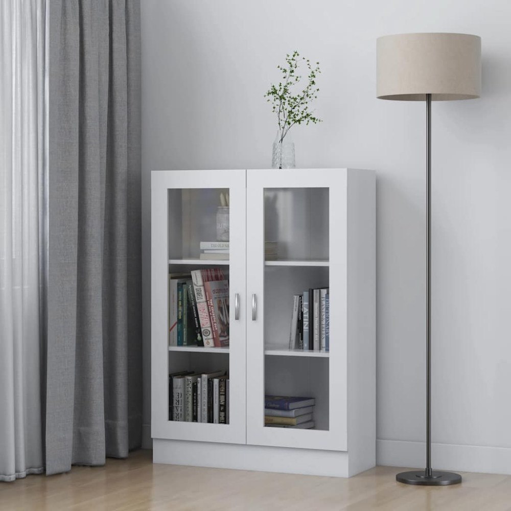 vidaXL Vitrinskåp vit 82,5x30,5x115 cm konstruerat trä