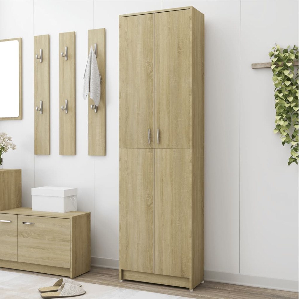 vidaXL Hallgarderob sonoma-ek 55x25x189 cm konstruerat trä