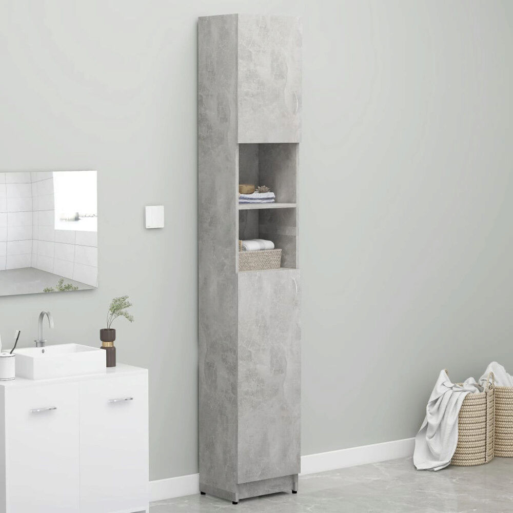 vidaXL Badrumsskåp betonggrå 32x25,5x190 cm konstruerat trä