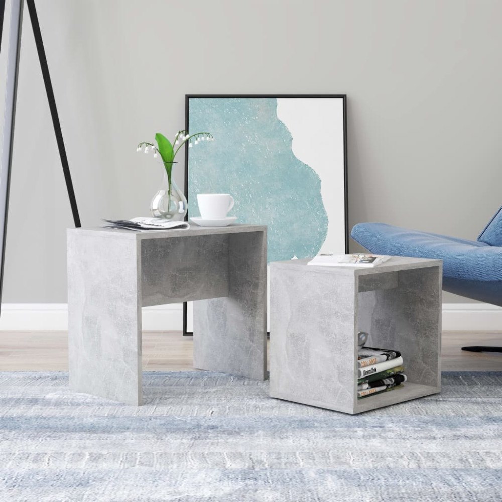 vidaXL Soffbord set betonggrå 48x30x45 cm konstruerat trä