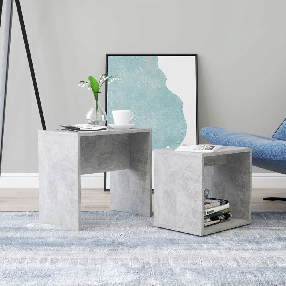 vidaXL Soffbord set betonggrå 48x30x45 cm konstruerat trä